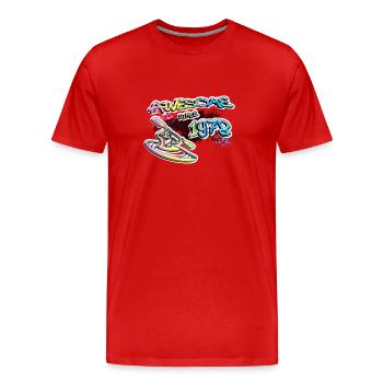 Awesome since 1978. Kayaker, kayaker. Graffiti - Men's Premium Organic T-Shirt - red - Front - Damien (186cm)