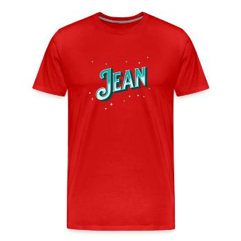 Jean Namen personalisiert - Männer Premium Bio T-Shirt - Rot - Vorne - Damien (186cm)