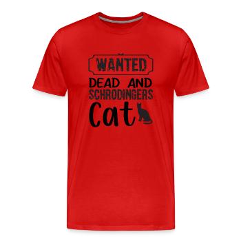 Schrodinger’s Cat Box Drôle science Nerd - T-shirt bio Premium Homme - rouge - Devant - Damien (186cm)