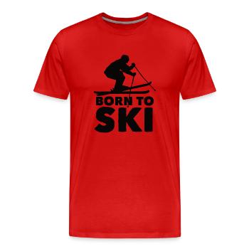 Skieurs Montagnes Descente Ski Sport Skis Ski Ski - T-shirt bio Premium Homme - rouge - Devant - Damien (186cm)