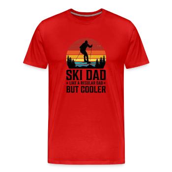 Ski Father Downhill Mountains Ski Sport Skis Skiing - Men's Premium Organic T-Shirt - red - Front - Damien (186cm)
