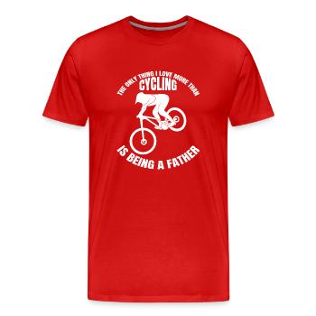cycling bicycle cycling mountain bike bicycle tour - Men's Premium Organic T-Shirt - red - Front - Damien (186cm)