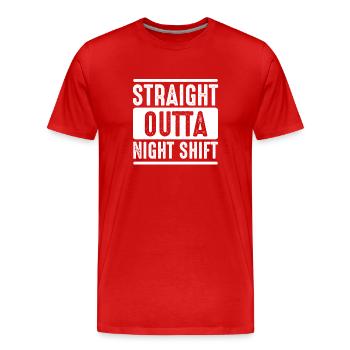 Direkt Aus Der Nachtschicht - Männer Premium Bio T-Shirt - Rot - Vorne - Damien (186cm)