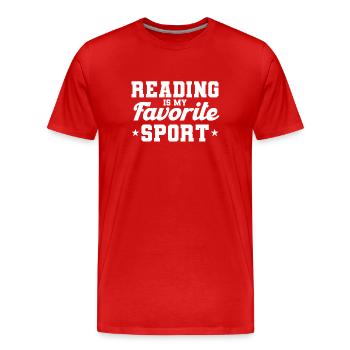 Livre de lecture livre livre cadeau lecture de livres - T-shirt bio Premium Homme - rouge - Devant - Damien (186cm)
