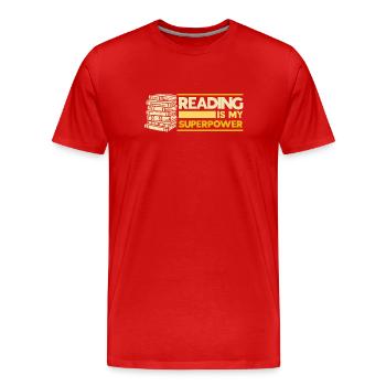 Livre de lecture livre livre cadeau lecture de livres - T-shirt bio Premium Homme - rouge - Devant - Damien (186cm)