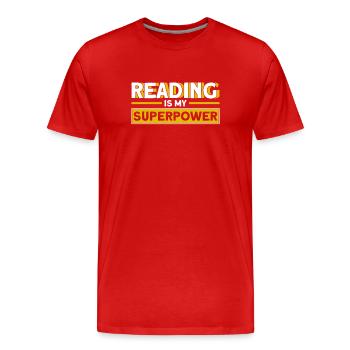 Livre de lecture livre livre cadeau lecture de livres - T-shirt bio Premium Homme - rouge - Devant - Damien (186cm)