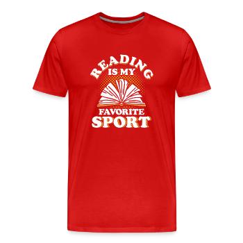 Livre de lecture livre livre cadeau lecture de livres - T-shirt bio Premium Homme - rouge - Devant - Damien (186cm)