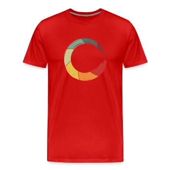 Meditation Retro - Men's Premium Organic T-Shirt - red - Front - Damien (186cm)