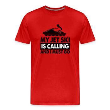 Jetski Sport Water Motorcycle Water Sports Gift - Men's Premium Organic T-Shirt - red - Front - Damien (186cm)