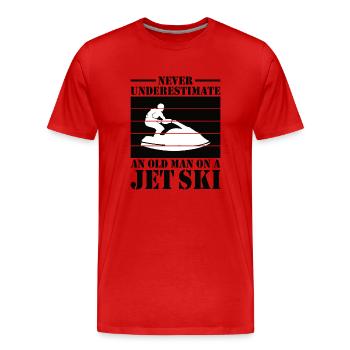 Jetski Sport Water Motorcycle Water Sports Gift - Men's Premium Organic T-Shirt - red - Front - Damien (186cm)