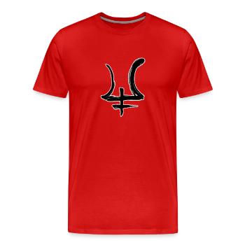 Symbole d’astrologie de Neptune - T-shirt bio Premium Homme - rouge - Devant - Damien (186cm)