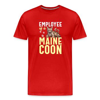 Maine Coon Cat - Men's Premium Organic T-Shirt - red - Front - Damien (186cm)