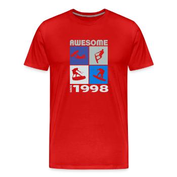 Awesome since 1998. Wakeboard Lifestyle - Männer Premium Bio T-Shirt - Rot - Vorne - Damien (186cm)