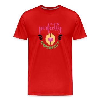Perfectly Imperfect Protection Support - Men's Premium Organic T-Shirt - red - Front - Damien (186cm)