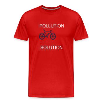 Umweltverschmutzung ist keine Lösung für den Schutz der Erde - Männer Premium Bio T-Shirt - Rot - Vorne - Damien (186cm)