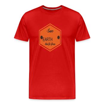 Save Earth And Go Green Earth Protection Support - Men's Premium Organic T-Shirt - red - Front - Damien (186cm)