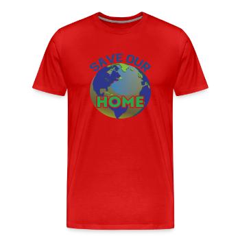 Sauvegardez notre support de protection de la terre à domicile - T-shirt bio Premium Homme - rouge - Devant - Damien (186cm)