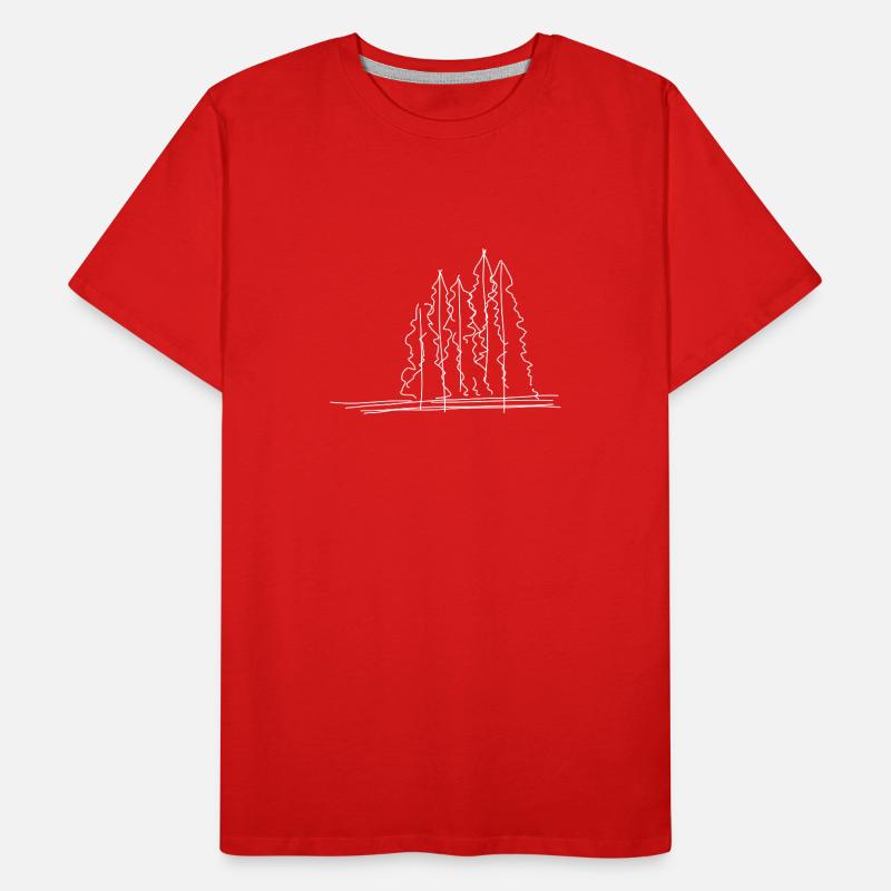 Tree Forest Lineart Men's Premium Organic T-Shirt