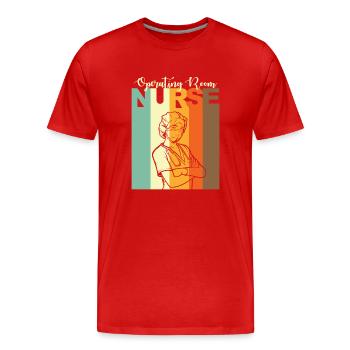 OP-Schwester - Männer Premium Bio T-Shirt - Rot - Vorne - Damien (186cm)