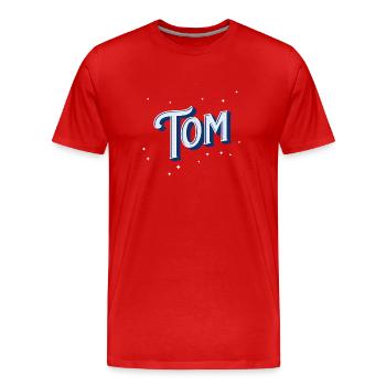 Le nom de Tom personnalisé - T-shirt bio Premium Homme - rouge - Devant - Damien (186cm)