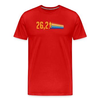 Semi-marathon, marathon, coureur - T-shirt bio Premium Homme - rouge - Devant - Damien (186cm)