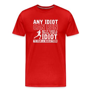 Semi-marathon, marathon, coureur - T-shirt bio Premium Homme - rouge - Devant - Damien (186cm)