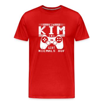 Kim Gaming Konsole PC Gamer Geschenk - Männer Premium Bio T-Shirt - Rot - Vorne - Damien (186cm)