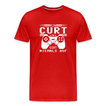 Curt Gaming Konsole PC Gamer Geschenk - Männer Premium Bio T-Shirt - Rot - Vorne - Damien (186cm)