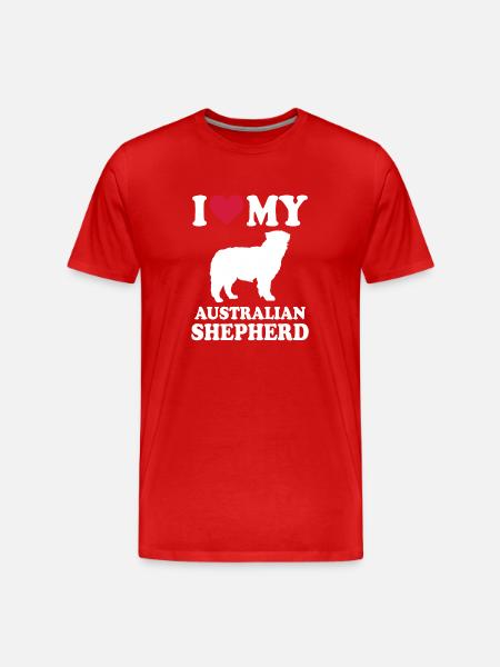 Australian Shepherd Gift Dogs - Men's Premium Organic T-Shirt - red