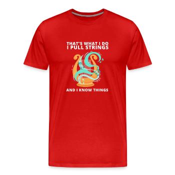 Harp Player Musician Musical Harpist - Men's Premium Organic T-Shirt - red - Front - Damien (186cm)
