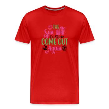 The Sun Will Come Again Mental Health - Men's Premium Organic T-Shirt - red - Front - Damien (186cm)