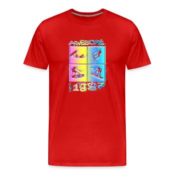 Awesome since 1987. Wakeboard Lifestyle - Männer Premium Bio T-Shirt - Rot - Vorne - Damien (186cm)