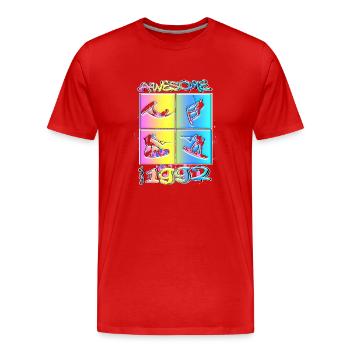 Génial depuis 1992. Style de vie de wakeboard - T-shirt bio Premium Homme - rouge - Devant - Damien (186cm)