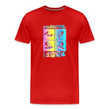 Awesome since 1991. Wakeboard Lifestyle - Männer Premium Bio T-Shirt - Rot - Vorne - Damien (186cm)
