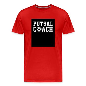 Futsal Coach Graphic Indoor Soccer Player Football - Männer Premium Bio T-Shirt - Rot - Vorne - Damien (186cm)