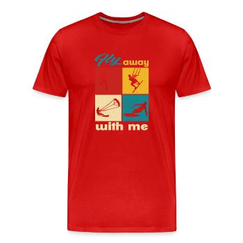 Envolez-vous avec moi. Lifestyle Vintage Design - T-shirt bio Premium Homme - rouge - Devant - Damien (186cm)