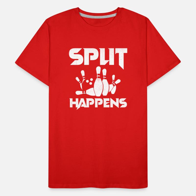 Bowling Smashing Pins - Split Bites Men's Premium Organic T-Shirt