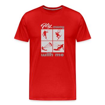 Envolez-vous avec moi. Lifestyle Vintage Design - T-shirt bio Premium Homme - rouge - Devant - Damien (186cm)