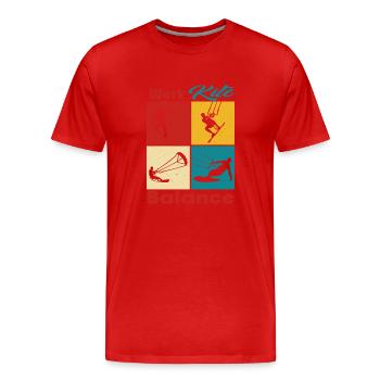 Work Kite Balance. Lifestyle Vintage Design, Work - Men's Premium Organic T-Shirt - red - Front - Damien (186cm)