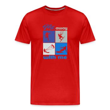 Envolez-vous avec moi. Lifestyle Vintage Design - T-shirt bio Premium Homme - rouge - Devant - Damien (186cm)