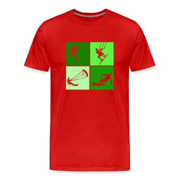Kite Surfing, Kite Board, Lifestyle Vintage Design - Men's Premium Organic T-Shirt - red - Front - Damien (186cm)