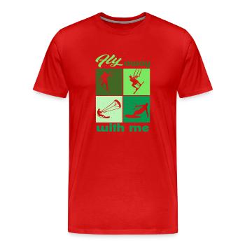 Envolez-vous avec moi. Lifestyle Vintage Design - T-shirt bio Premium Homme - rouge - Devant - Damien (186cm)