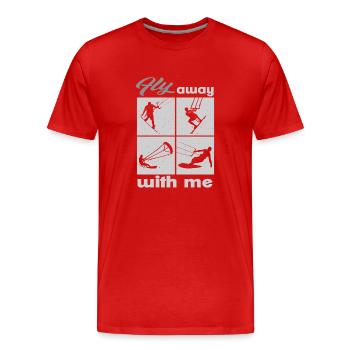 Envolez-vous avec moi. Lifestyle Vintage Design - T-shirt bio Premium Homme - rouge - Devant - Damien (186cm)