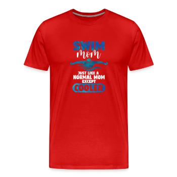 Swim Mom Lustig Schwimmen Mum Schwimmer Muttertag - Männer Premium Bio T-Shirt - Rot - Vorne - Damien (186cm)