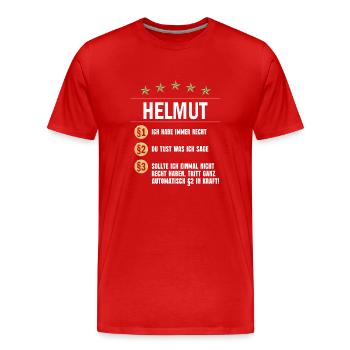 Helmut Habe immer Recht Namenstag - Männer Premium Bio T-Shirt - Rot - Vorne - Damien (186cm)