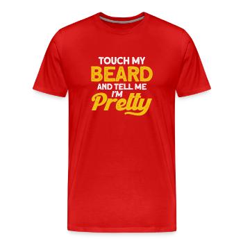Barbes Dire Barbe Drôle Barbe Cadeau Barbe - T-shirt bio Premium Homme - rouge - Devant - Damien (186cm)