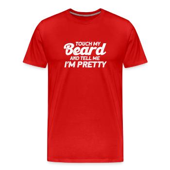 Barbes Dire Barbe Drôle Barbe Cadeau Barbe - T-shirt bio Premium Homme - rouge - Devant - Damien (186cm)