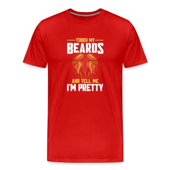 Barbes Dire Barbe Drôle Barbe Cadeau Barbe - T-shirt bio Premium Homme - rouge - Devant - Damien (186cm)