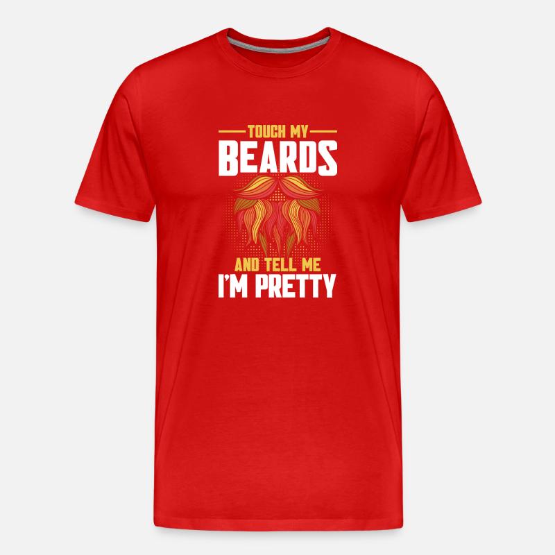 Bärte Spruch Lustiges Bartgeschenk Bart - Männer Premium Bio T-Shirt - Rot
