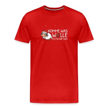 Komme Was Wolle Ich Schaf Das - Männer Premium Bio T-Shirt - Rot - Vorne - Damien (186cm)